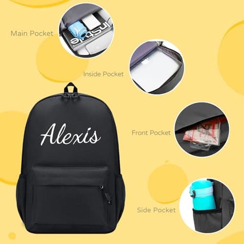 Personalized Toddler Backpack, Custom Kids Backpack, Black — view 4