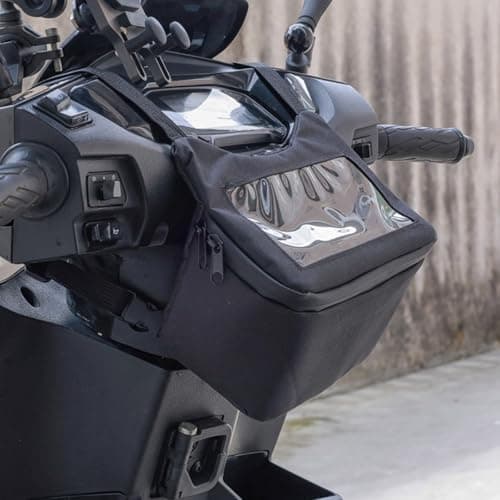 Motorcycle Handlebar Bag Waterproof, Touch Screen Phone Pouch for Scooter Dashboard, 121g Ultra Light Motorbike Front Storage Bag with Detachable Liner, 21x12x13cm — view 3