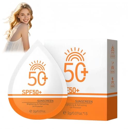 15 Pack Mini Sunscreen SPF 50+ Sun Cream,Sunscreen Factor 50,Lightweight & Non-Greasy UV Protection for Sensitive Skin & All Skin Types,UV Protection for Vacations,Business Trips,Travel Size