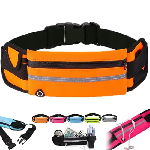 Anti-Theft Invisible Waist Bag, Travel RFID Fanny Pack for Women Anti Theft, Athleisure Travel Belt Bag with Water Bottle Strap, Multifunctional Wallet Bum Bags for Men (Orange)