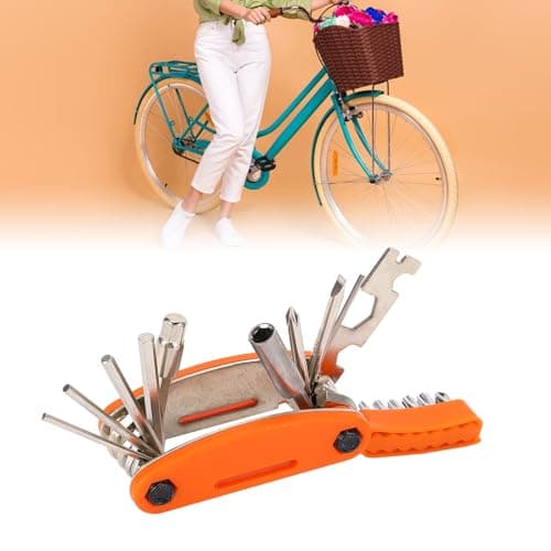 Generic 20 in 1 Bike Multitool, Cycling Multi Tool Kit Portable Integrated Professional for Travel for Camping (Orange) — view 3