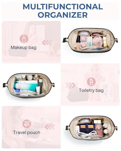 BAGSMART Small Travel Makeup Bag for Women, Wide Opening Cosmetics Bag — view 6