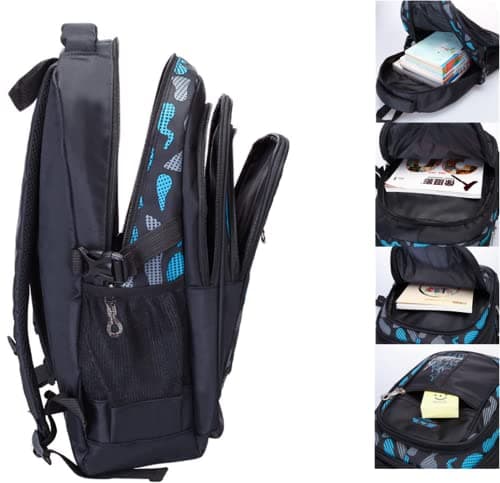 SOMBLG Boys Backpack Student Kids Bookbags Durable School Bags Big Heavy Duty Travel Waterproof (4-Black) — view 4