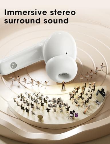 Wireless Earbuds, In Ear Buds with Hi-Fi Bass Stereo, ENC Dual Mics for AI Clear Calls 48H Playtime LED Display Lightweight Fit Touch Control, Waterproof Bluetooth Headphones 5.4 for iPhone, Android — view 2