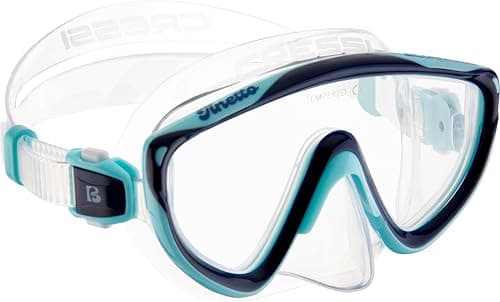 Cressi Tinetto & Iguana Dry Blue Navy/Ice Cyan - Kids Snorkeling Kit (Mask & Snorkel) for Children from 6 to 10 Years Old, Blue Navy/Ice Cyan — view 2