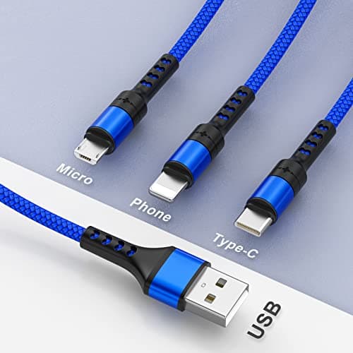 RAVIAD Multi Charger Cable, 3 in 1 Charger Cable 3A USB Fast Charging Cord — view 2