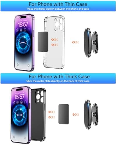Coolpow Car Phone Holder【2-Pack】,Magnetic Phone Holder for Cars Dashboard — view 5