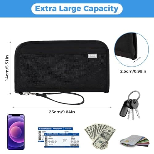Passport Holder Travel Wallet for 2 Passports 25x14 cm RFID Card Holder — view 2