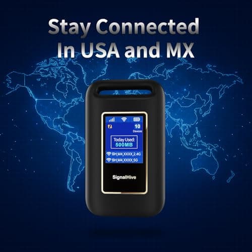 SIGNALHIVE Portable WiFi Hotspot for Travel, eSIM 4G LTE Mobile Hotspot, No SIM Card Required, No Contract Data Plans, Connect Up to 10 Devices, 1GB Monthly Data Included for Life — view 4