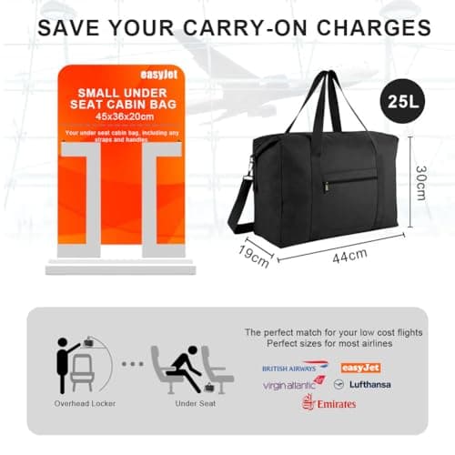 HOTUT Portable Travel Duffel Bag,44x30x19 Underseat Foldable Travel Bag — view 2