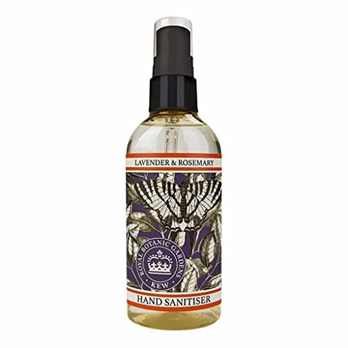 Royal Botanic Gardens KEW | Scented Hand Sanitiser | Anti-Bacterial Spray | 75% Alcohol | Travel Pocket Size 100ml (Lavender and Rosemary)