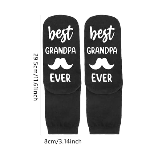 CHEERYMAGIC Father Gifts Dad Gift, Best Grandpa Ever Socks for Him, Novelty for Men Grandpa Socks Breathable Fathers Funny Cotton Crazy Sock Non-Slip Christmas Birthday Present A4HBDJW — view 3