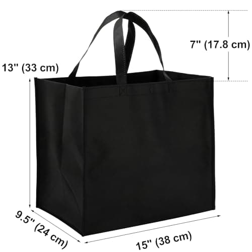 Tosnail 12 Pack Large Reusable Grocery Tote Bag with Handles Durable Foldable Non-Woven Shopping Bags - 3 Colors — view 2