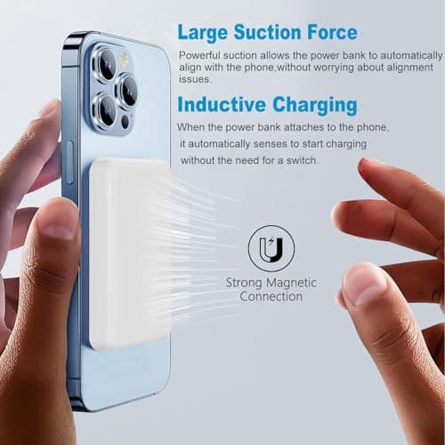 Power Bank for MagSafe, Magnetic Battery Pack, 10000mAh Magnetic Wireless Portable Charger Compatible with iPhone 12 13 14 15 16 17 Pro Max/Air/Plus — view 2