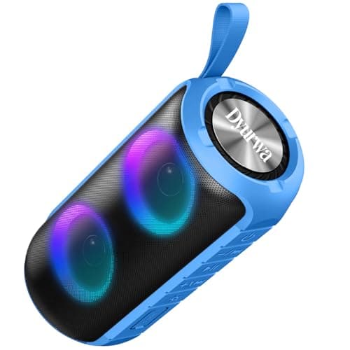 Dyurwa Portable Bluetooth Speaker, 30H Playtime, IPX7 Waterproof, 30W Wireless Speaker with Loud Stereo Sound, Bluetooth 5.3 TWS Pairing, RGB Lights, Music Box for Outdoor, Travel, Party - Blue