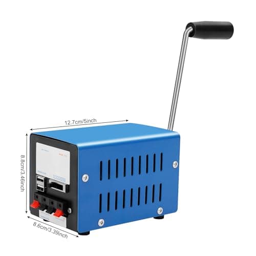 Hand Crank Generator 20W, Portable Emergency Manual Power Station, Blue — view 5