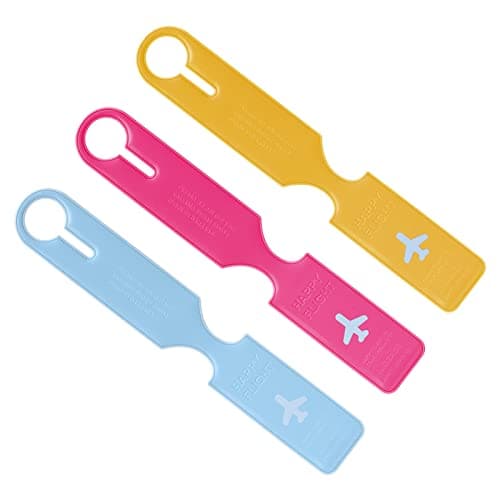 Flintronic 3 PCS Luggage Tags, Silicone Baggage Labels, Suitcase ID Tag Set, Handbag Tag Labels Travel Accessories for Checked Luggage, Hand Luggage and Handbags