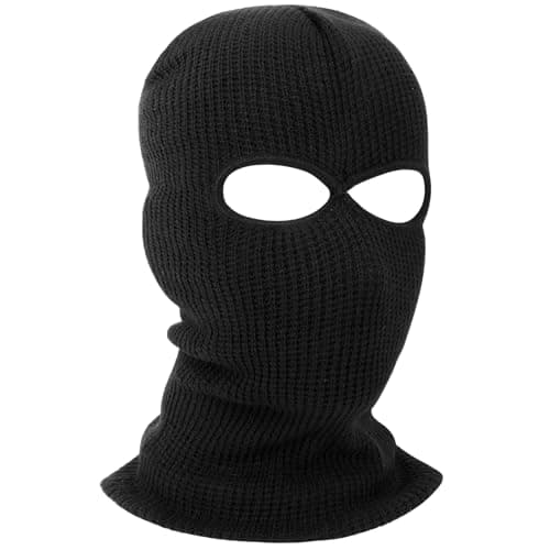 HAGOT 2 Hole Full Face Balaclava, Winter Knitted Balaclava, Ski Face Cover Unisex, Full Facecover for Outdoor Sports