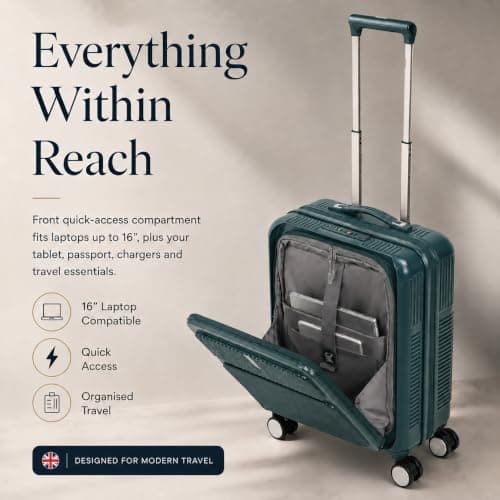 Aerolite 55x40x20 Expandable Cabin Suitcase with Front Laptop Compartment — view 2
