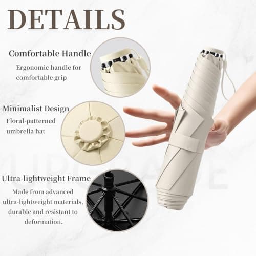 Mini Compact Travel Folding Carbon Umbrella With Micro Handle — view 3