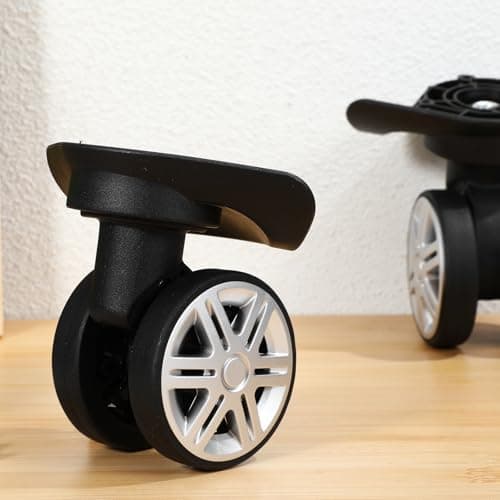 TOVINANNA 4 Pcs Replacement Luggage Wheels Black Double Row Swivel — view 4