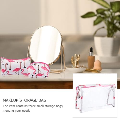 Travel Cosmetic Storage Bag Large Capacity Portable White PU — view 3
