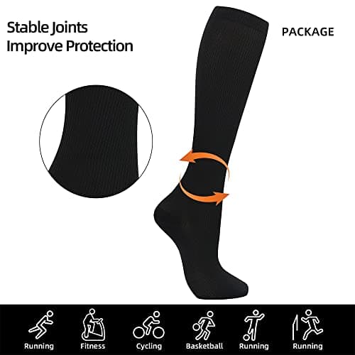 Losvcbcx 7 Pairs Compression Socks for Women & Men 15-20 mmHg is Best Athletic & Medical for Running Flight Travel Nurses — view 5