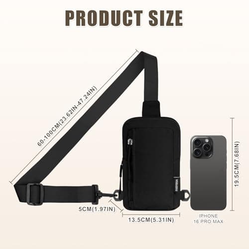 flintronic Sling Bag, Waterproof Chest Bag for Men and Women, Mini Breathable Crossbody Shoulder Bag with Zipper, Lightweight Shoulder Backpack for Travel Hiking Cycling Camping Outdoor Sports — view 4