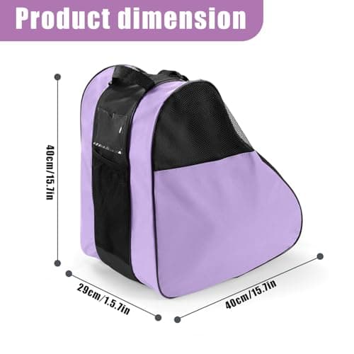 YEENAIV Skating Shoes Carry Bags Roller Skate Bag, Oxford Ice Skates Storage Bag for Kids & Adults, Unisex Adults Ice & Skate Bag Ii Fabric and Beach with Adjustable Shoulder Strap (Purple) — view 2