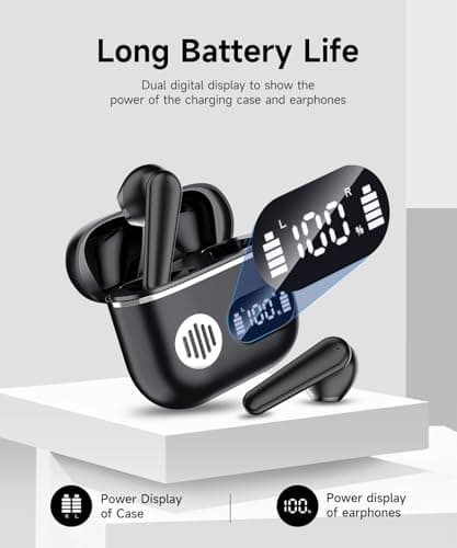CoolJumper Wireless Earbuds 2026 Sport Bluetooth Headphones Stereo Earphones with ENC Mic Wireless Earphones In Ear Earbuds with Dual LED Display, 48H Playtime, Running Headphones IP7 Waterproof — view 4