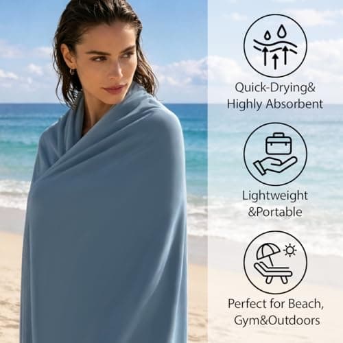 Sevenpers Microfibre Towel Gym towel Quick Dry Navyblue 40x80cm — view 2