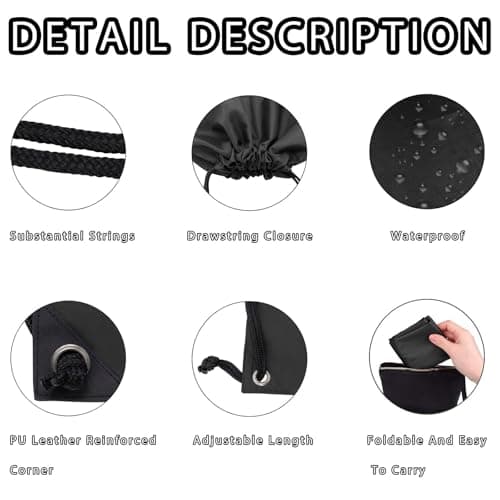 YSUY 3-Pack Black Drawstring Gym Bags, Bags Sports Cinch Sack String Bag, Bulk Swimming String Bags, Draw String Backpack Suitable for Sports, Gym, Travel, Swimming, Beach (3PCS) — view 3