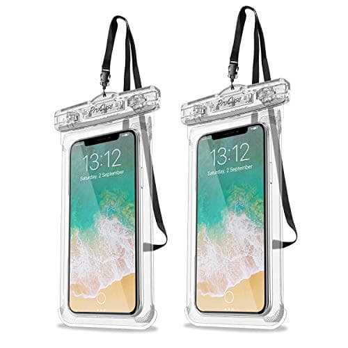 ProCase 2 Pack Waterproof Phone Pouch, Underwater Case phone sleeve for iPhone 17 Air 16 15 14 Plus Pro Max 13 12, Galaxy S24 Ultra S23 S22 Up to 7.0 inch, Cruise Beach Essentia -Clear