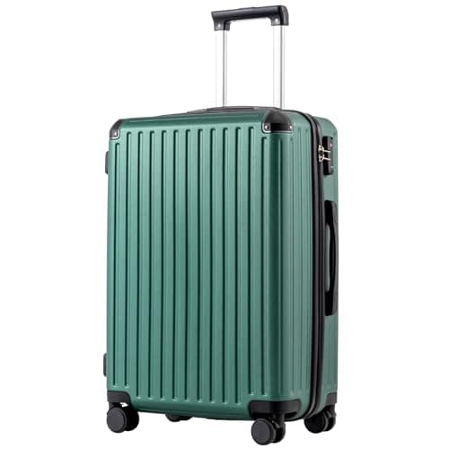 COOLIFE 24 Inch Medium Suitcase, Hardshell Trolley Lightweight ABS+PC
