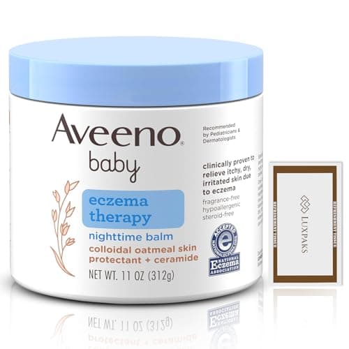 Baby Care Set: Aveno Baby Nighttime Balm 11 oz + LUXPAKS Wipe