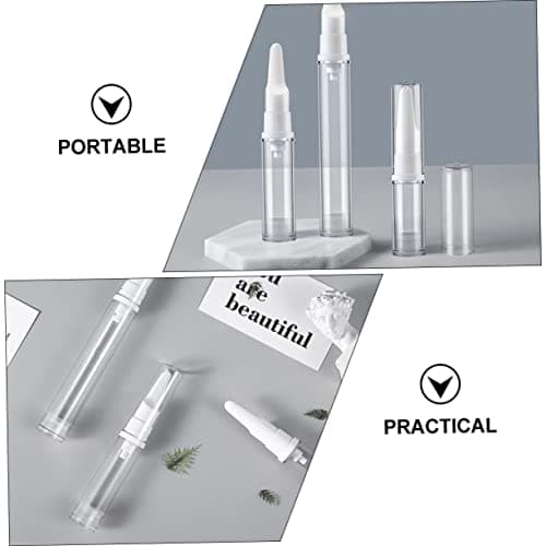 Housoutil 8 Pack 15ml Airless Pump Bottles, Refillable Plastic Vacuum Containers for Eye Cream, Foundation and Moisturiser Travel Storage — view 3