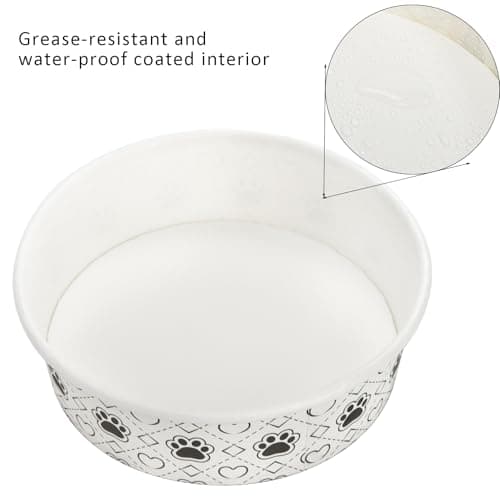 SOUJOY 40pcs Pets Disposable Feeding Bowls, 16 oz Cat & Dog Food Bowl, Cute Foot Print Design Travel Bowl for Small Dog, Puppy, Cat - Dry & Wet Food or Water — view 4