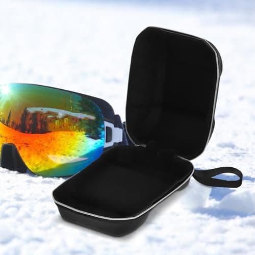 TOPBATHY Snowboard Goggles Box Waterproof Zipper Closure Portable Black — view 4