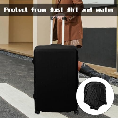 Suitcase Cover Luggage,Black Elastic Suitcase Covers Protectors,Luggage Covers for Suitcases,Dustproof Trolley Baggage Protector for 26-29 Inch Suitcase — view 4