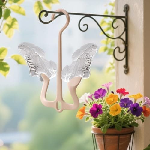 Uonguon Slippers Drying Rack - Storage for Sandals with Double Hooks | Hooks for Presenting Shoes - For Balcony, Student Dorm, Camping, Travel, Hotel, Garden Patio, pink, Siehe Beschreibung — view 3