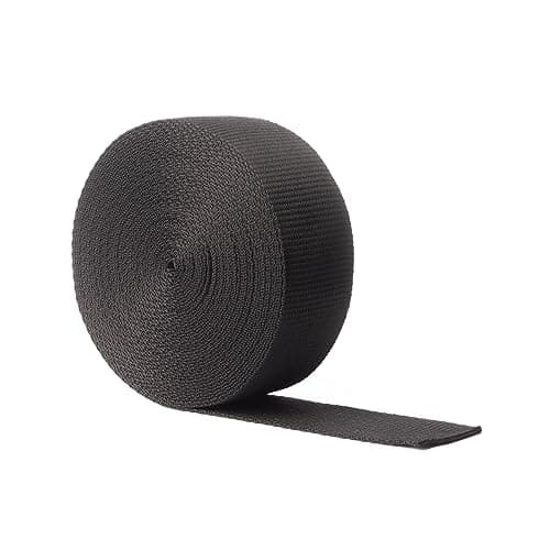 Realm Heavy Duty Polypropylene Webbing Strap Tape for Backpacks, Rucksack, Luggage/Cargo Strapping, Luggage, 1 Metre, 3 Metre (Black, 25mm - 3 Metre)