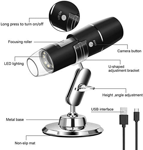 WADEO Wireless Digital Microscope, [1000X] [WiFi/USB] 8 LED Light Portable Handheld Microscope, Compatible with iOS, Android, Smartphone, Tablet — view 4
