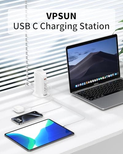 VPSUN 35W USB C Charging Station, 5-Port Charger with 3 USB-C & 2 USB-A — view 2