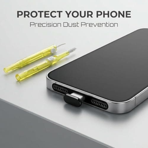 11pcs Phone Cleaning Kit with USB C Anti Dust Plug compatible with iPhone 17 Pro Max/16 Pro Max/15 Pro Max, Dustproof Charging Port Cover & Speaker Mesh & Cleaning Tools, Phone Accessories (Max Black) — view 5