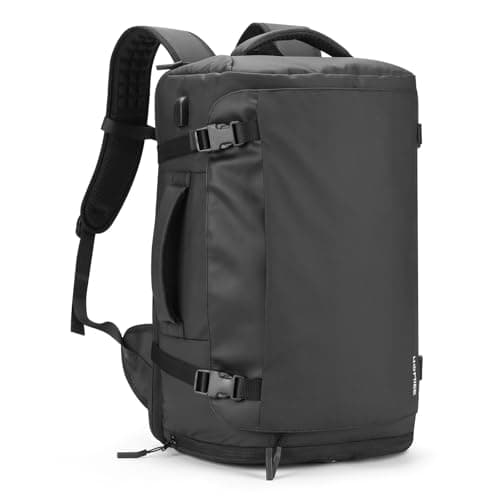 HOMIEE Travel Backpack Mens,17.3 Inch Laptop Bag Womens,40L TSA Friendly Flight Approved Carry on Luggage with Shoes Compartment,Large Business Rucksack with USB Port for Work School Weekend Black