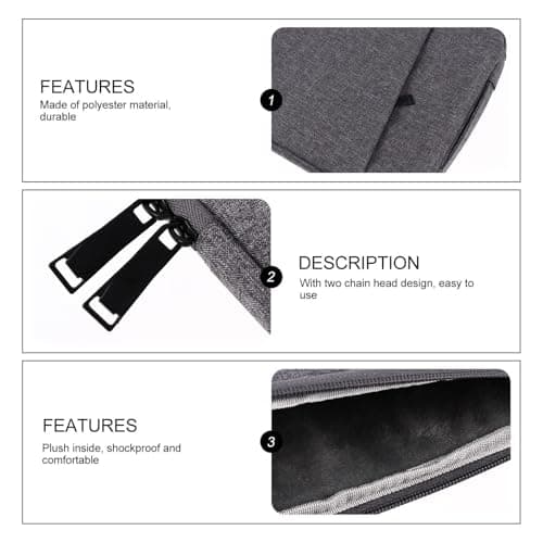 Laptop Sleeve Bag Polyester Protective Case with Handle — view 4