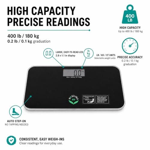 NewlineNY SBB0718M-NYBK Step-On Mini Travel Bathroom Scale, Cool Black — view 5