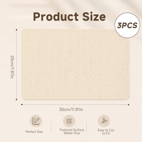 3 Pack Beige Self-Adhesive Repair Patches, Canvas Fabric Patches for Furniture Sofas, Car Seats, Tents, Jackets, Bags, Umbrella, Chairs — Woven Cloth Sticker Mending Kit (20 x 30 cm) — view 2