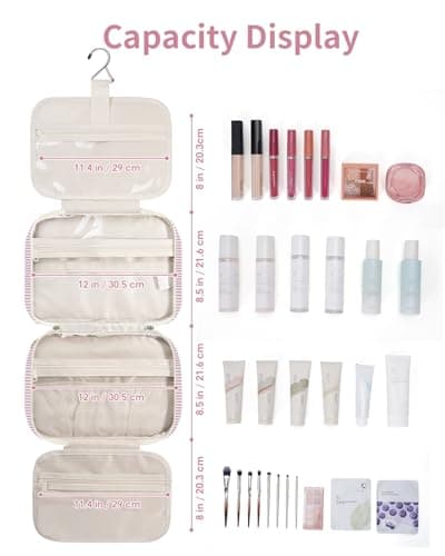 Narwey Large Hanging Travel Toiletry Bag for Women, Wash Bag for Toiletries — view 5