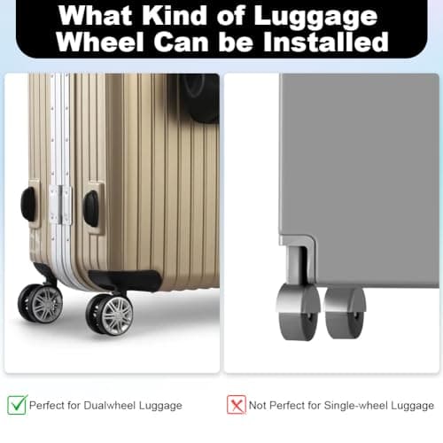 flintronic Luggage Wheel Protector, 8PCS Silicone Suitcase Wheel Covers, Reduce Noise Luggage Wheels Sleeve, Anti Scratch Luggage Wheel Protector for Most Suitcases — view 6